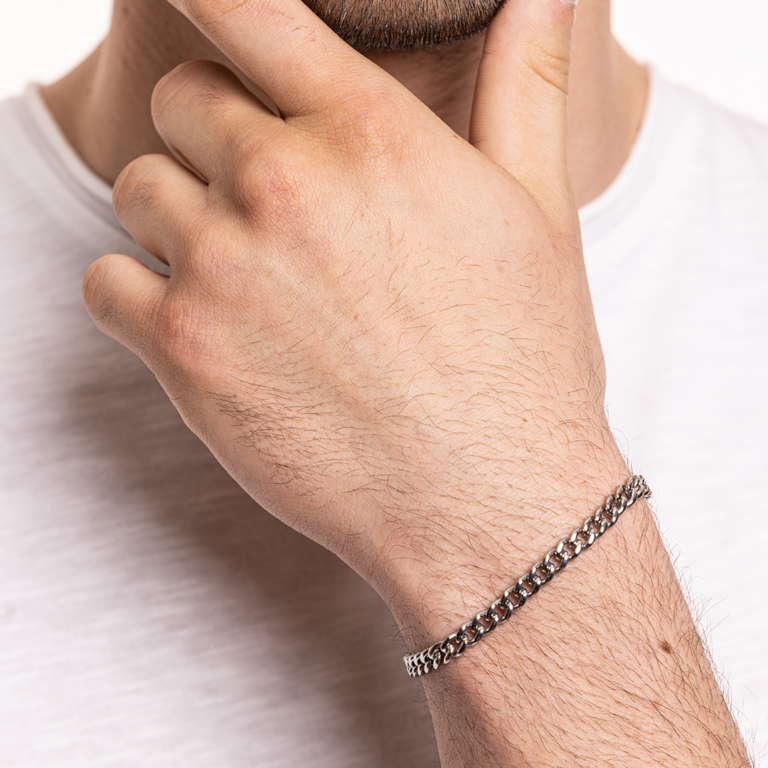 Bracciale grumetta Piatta 5mm 20+3cm