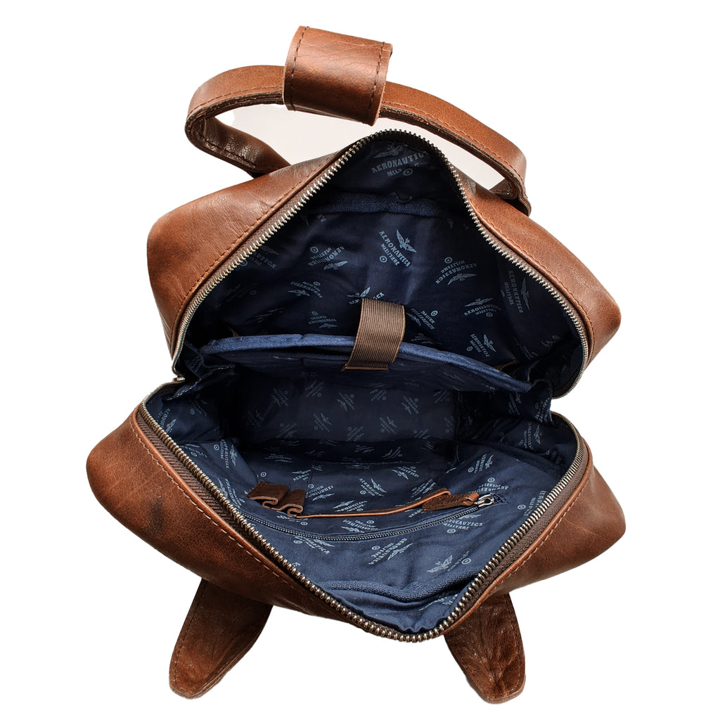 Zaino Porta PC Aeronautica Militare AM352 Vintage in Vera Pelle