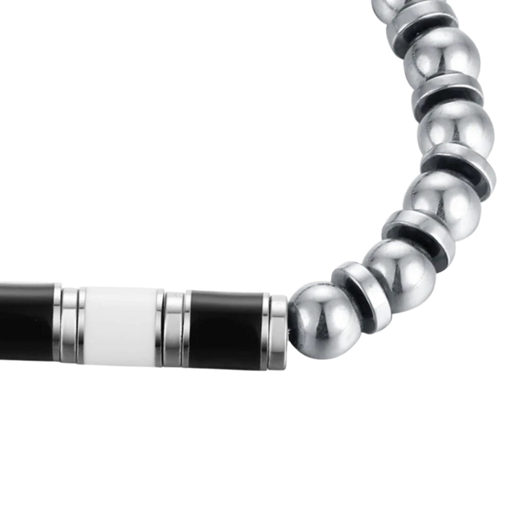 Bracciale Bianco Nero Misura Uomo - Brand Gioielli