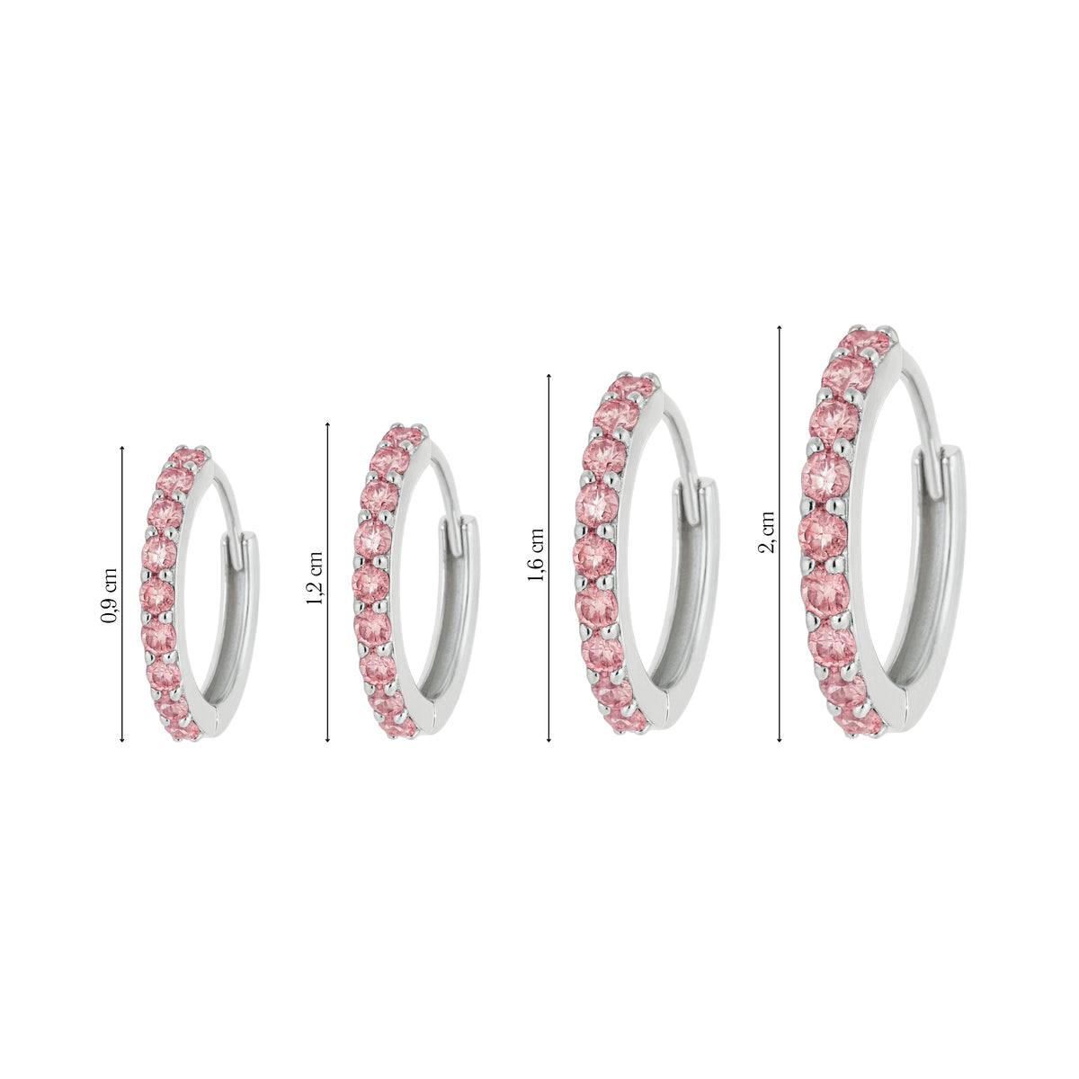 Coppia di Orecchini Rosa in Argento 925 - Les Folies