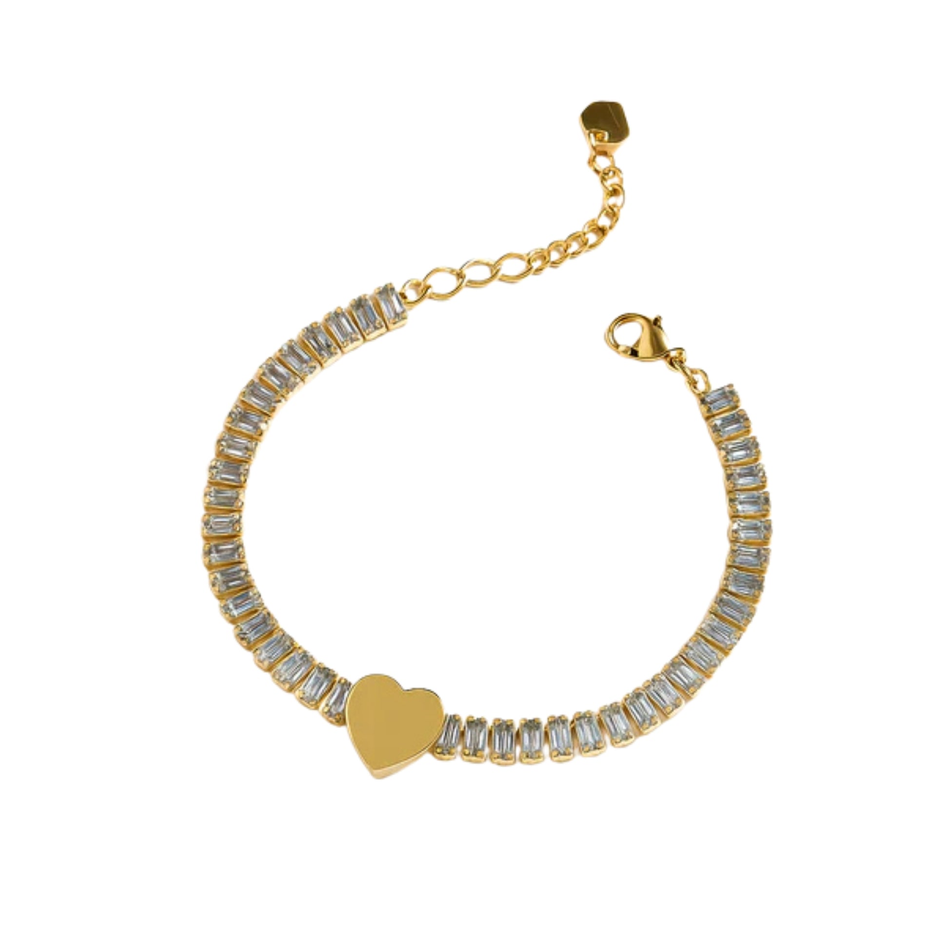 Bracciale Tennis Baguette con Cuore - Les folies