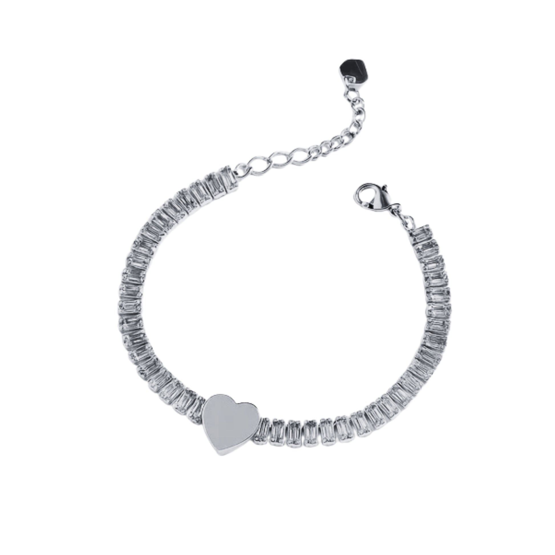 Bracciale Tennis Baguette con Cuore - Les folies