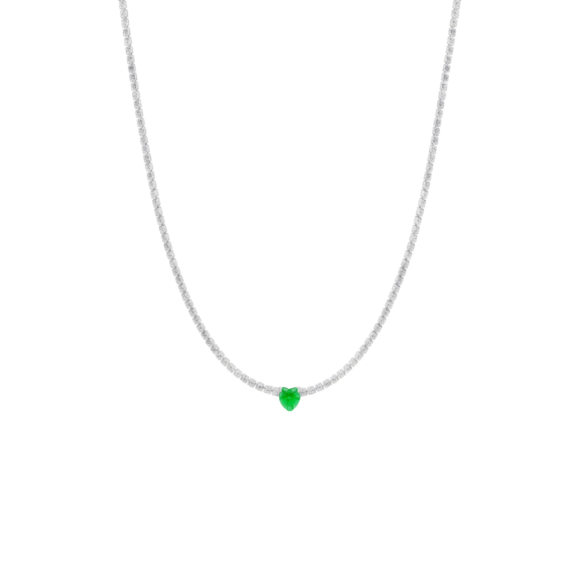 Collana Tennis Cuore in Acciaio Inox - Brand Gioielli