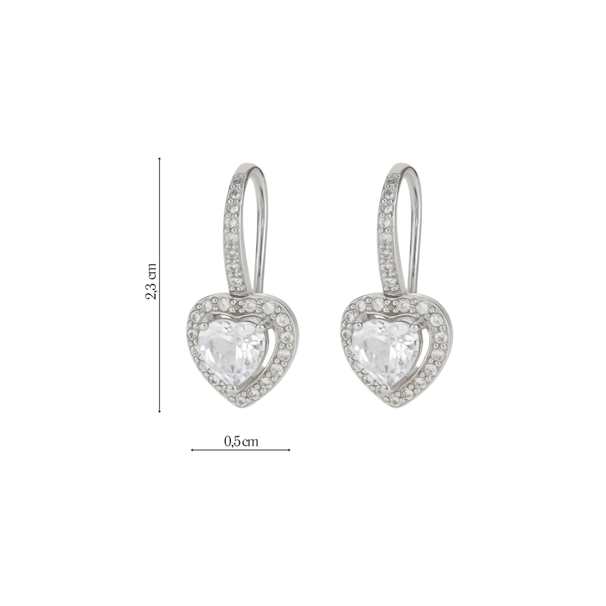 Coppia di Orecchini Cuore in Argento 925 - Les Folies