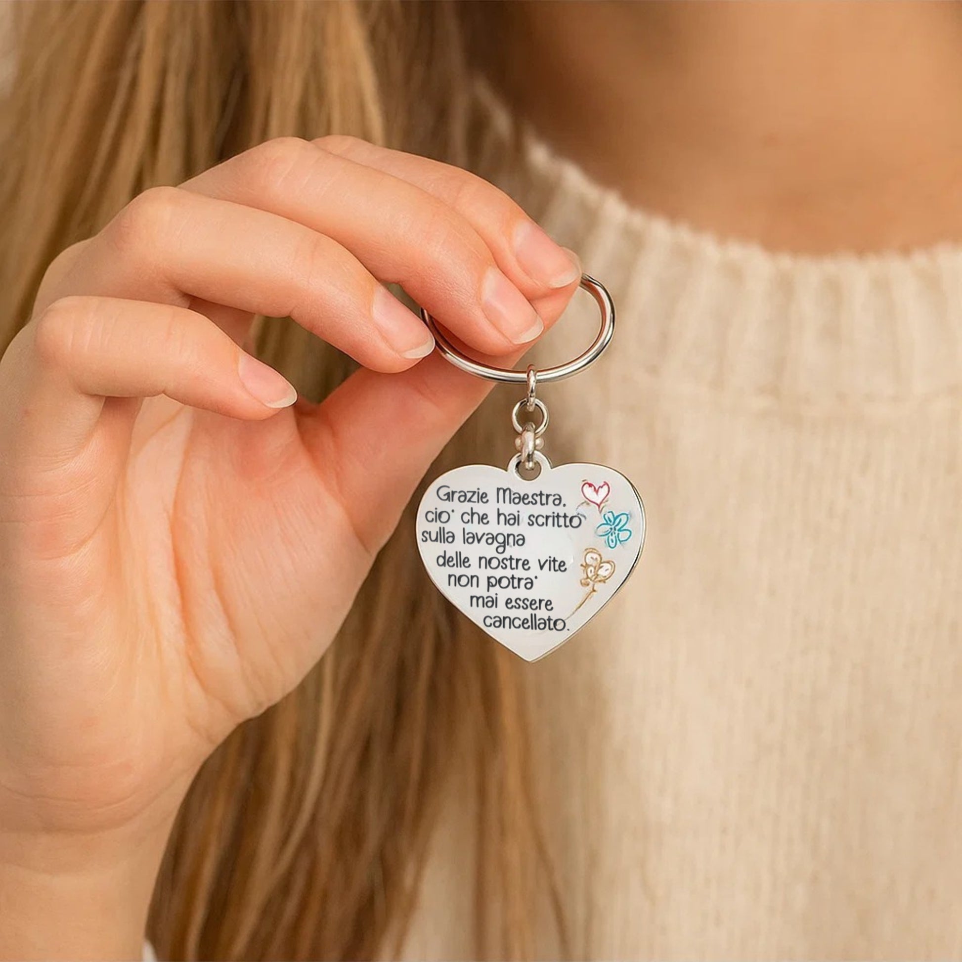 Portachiavi Cuore Maestra - Brand Gioielli