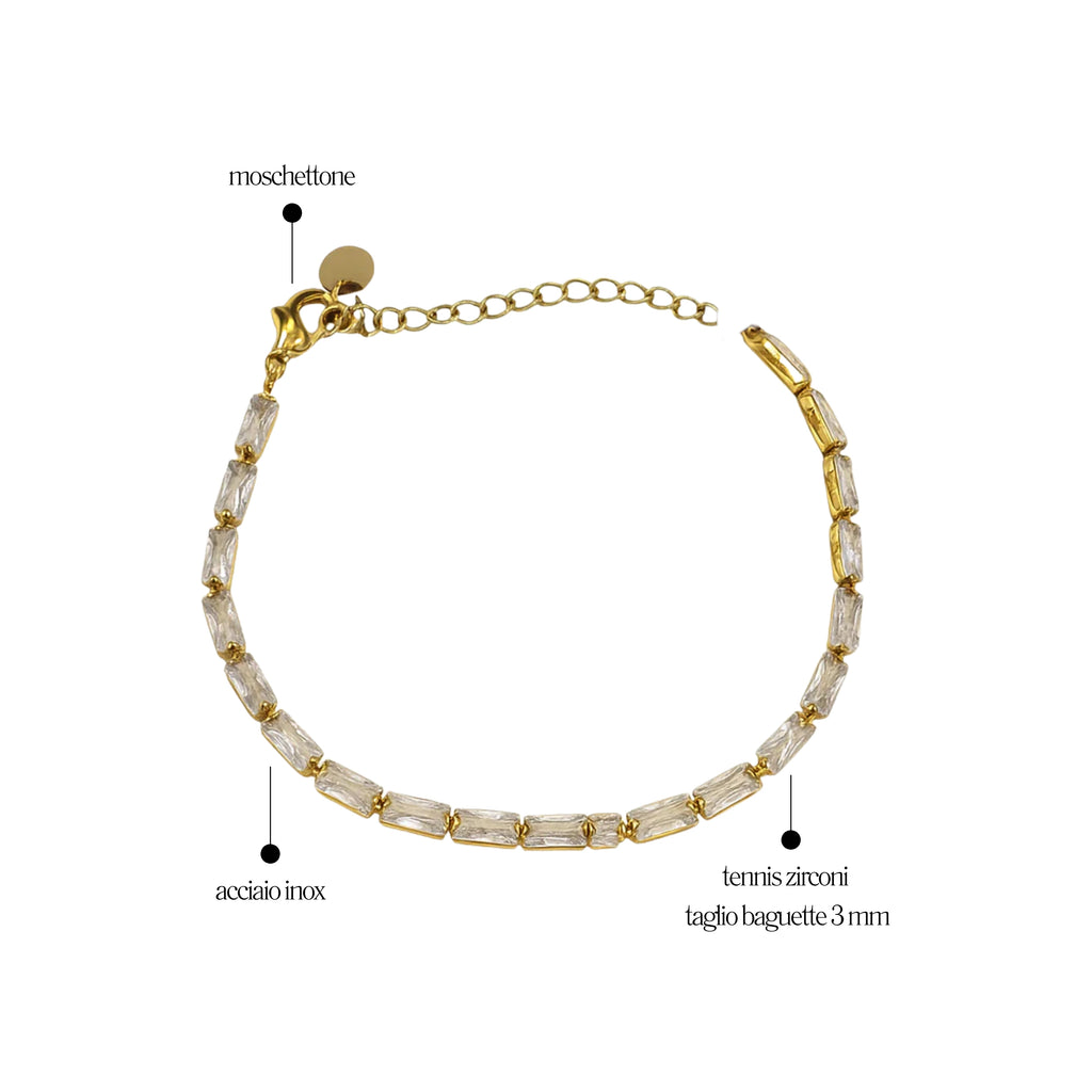 Bracciale Tennis Pietra Rettangolare - Les folies