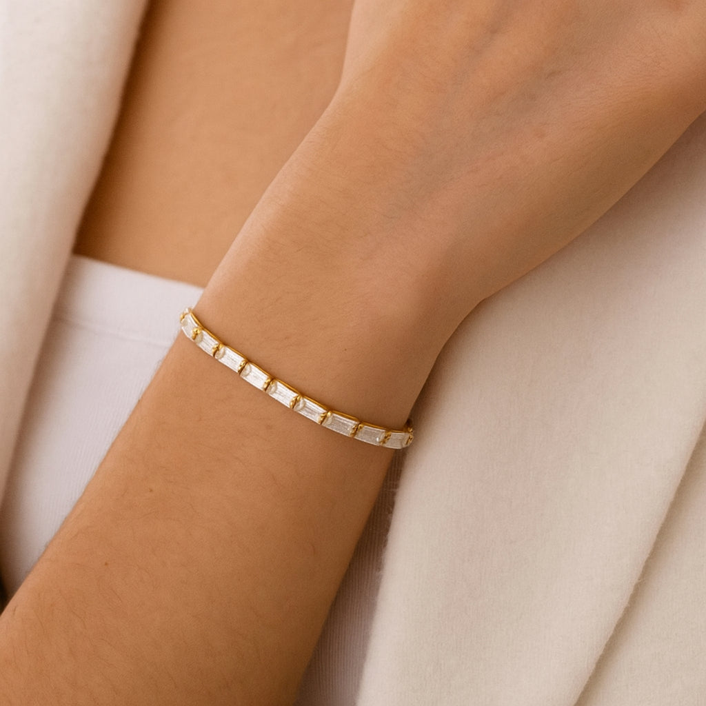 Bracciale Tennis Pietra Rettangolare - Les folies