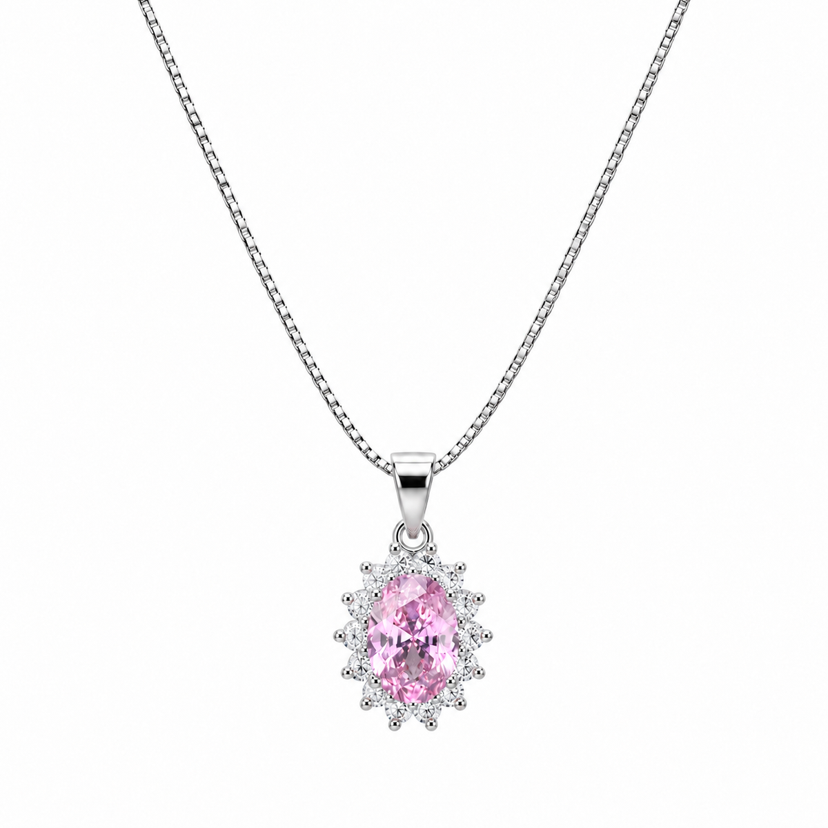 Collana Royale Ovale 10x12 mm in Argento 925 Rodiato