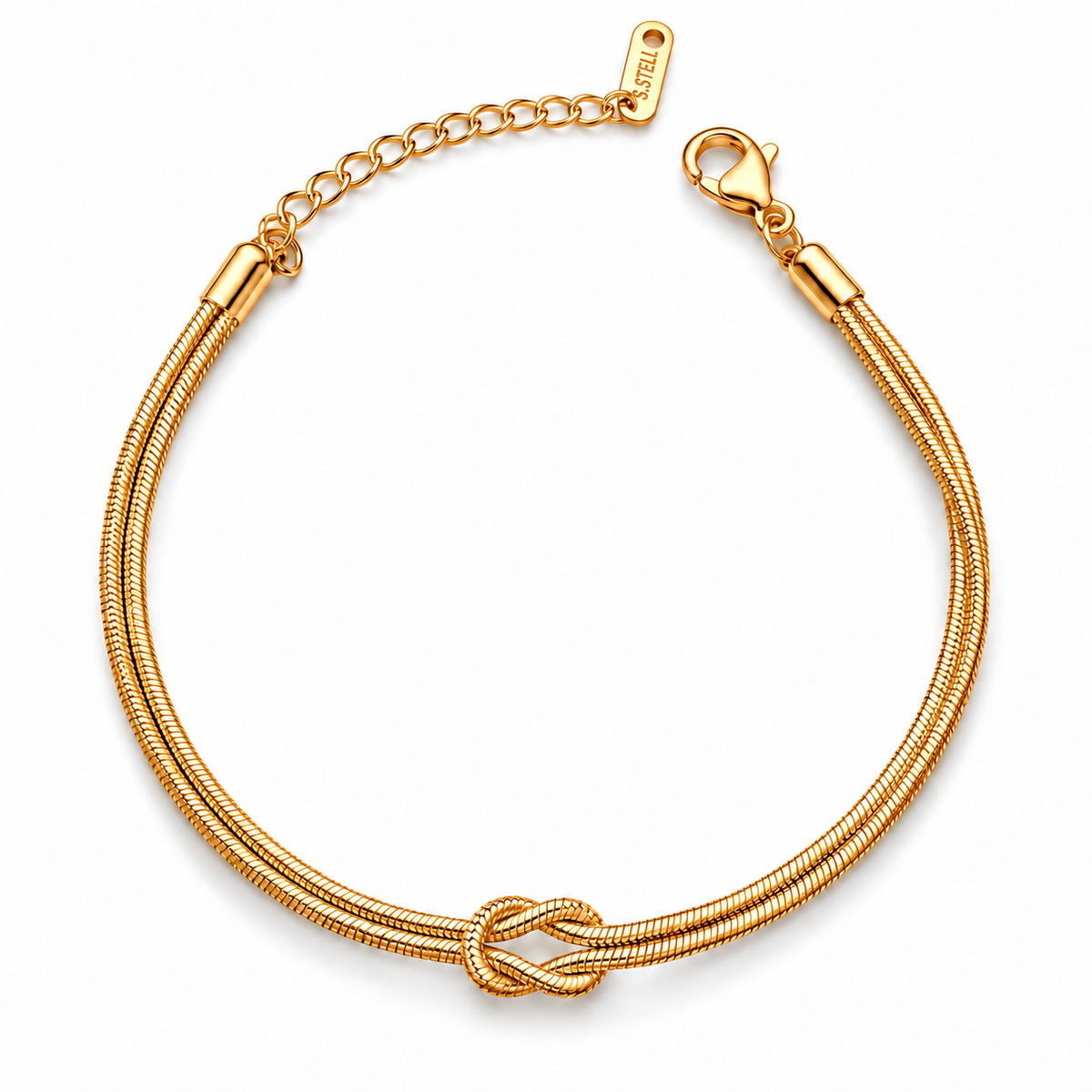 Bracciale Nodo Snake doppio filo in Acciaio Inox