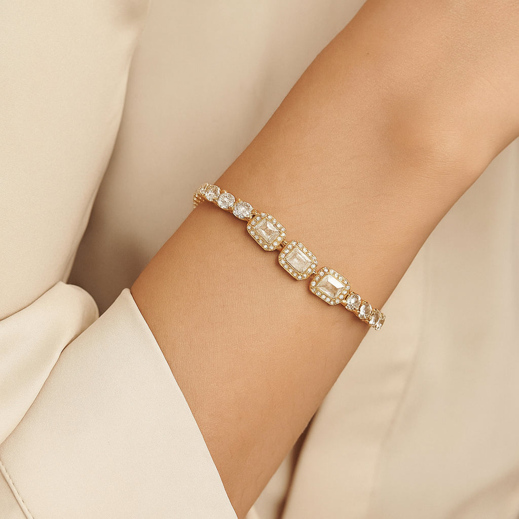 Bracciale Tennis Pietra Rettangolare - Les folies