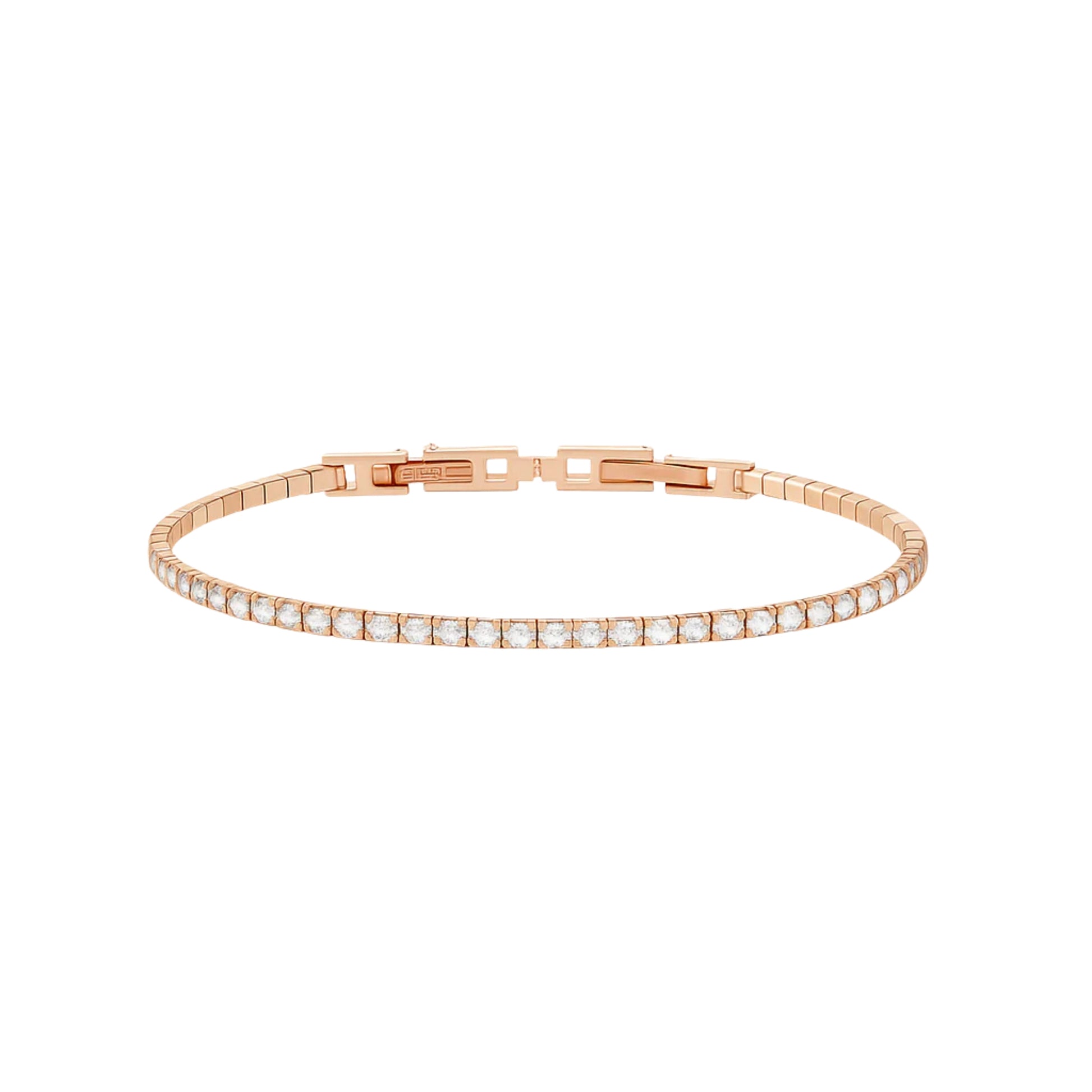 Bracciale Tennis Base Oro Rosa chiusura a scatto - Les Folies