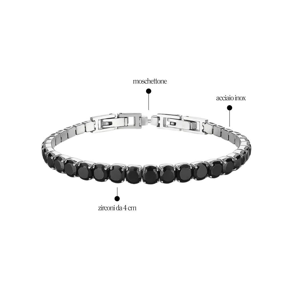 Bracciale Tennis 4mm chiusura a scatto - Les Folies