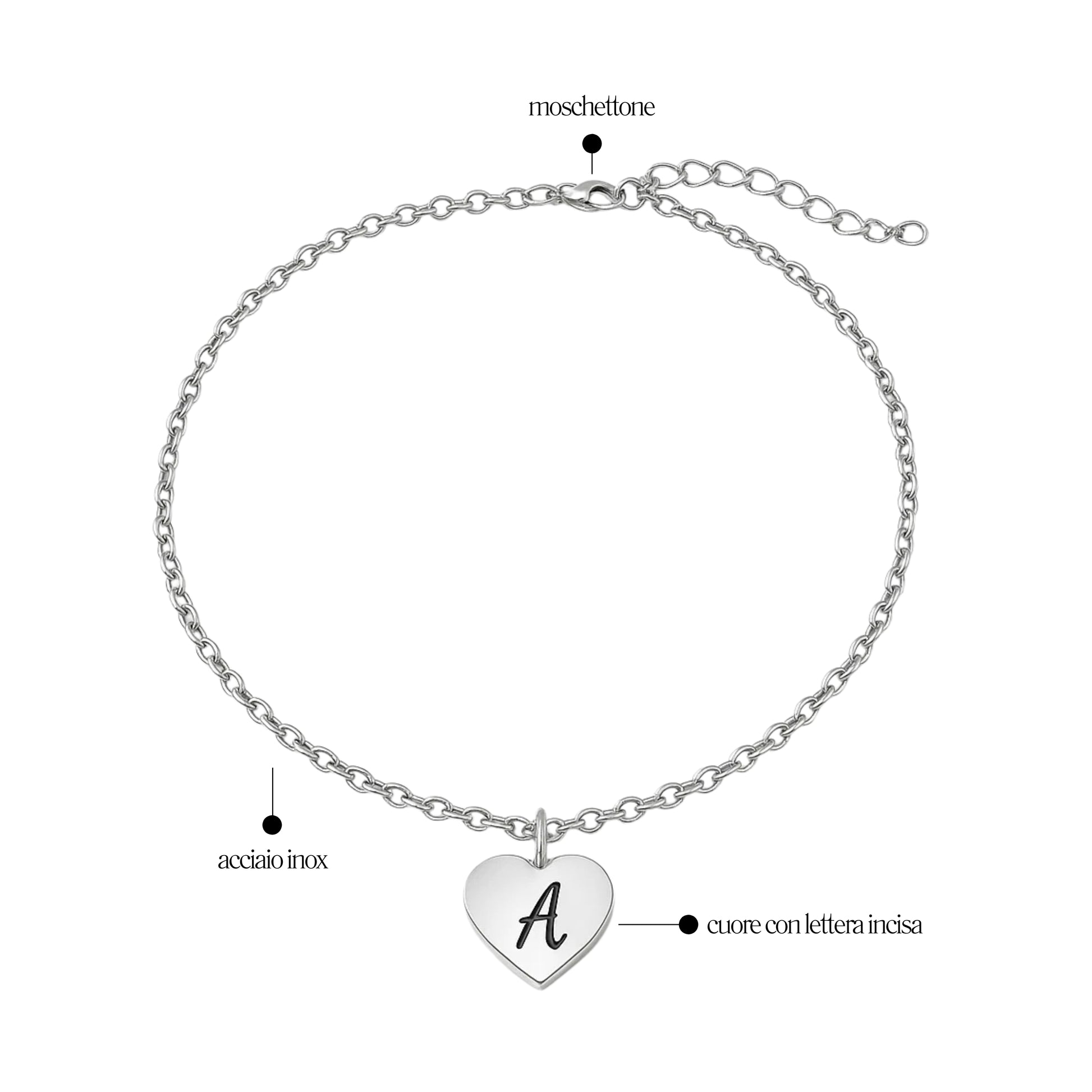 Collana Cuore Lettera Personal - Brand Gioielli