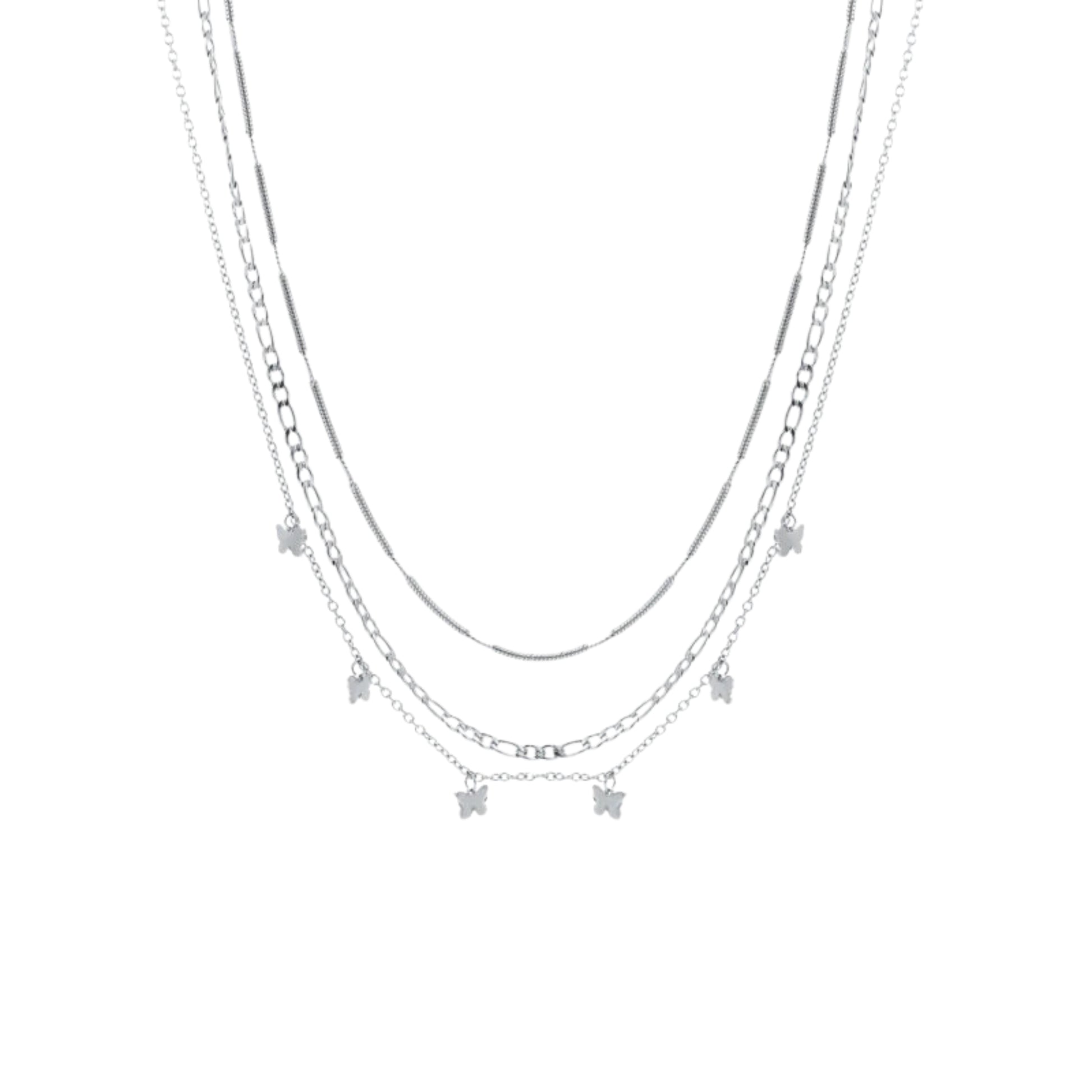 Collana Triplo Filo con farfalle Layers - Brand Gioielli