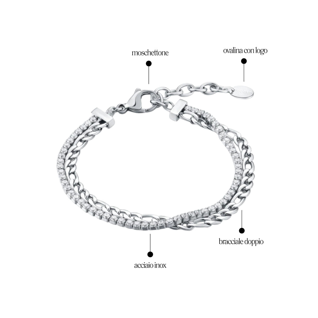 Bracciale Tennis con Catena Figaro - Brand Gioielli