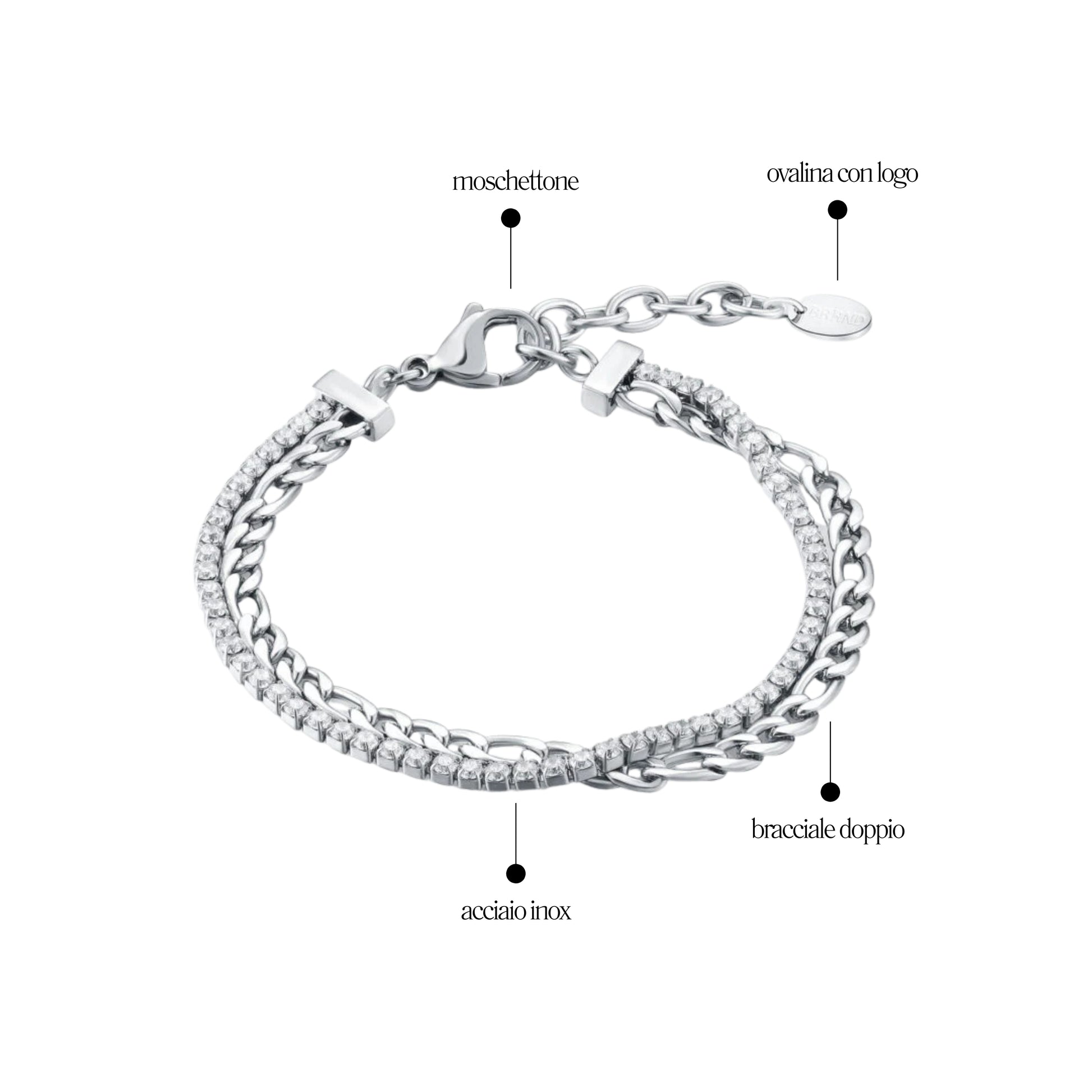 Bracciale Tennis con Catena Figaro - Brand Gioielli