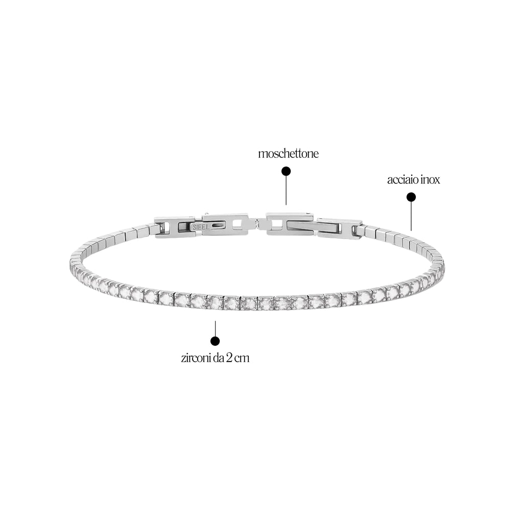 Bracciale Tennis 2mm chiusura a scatto - Les Folies