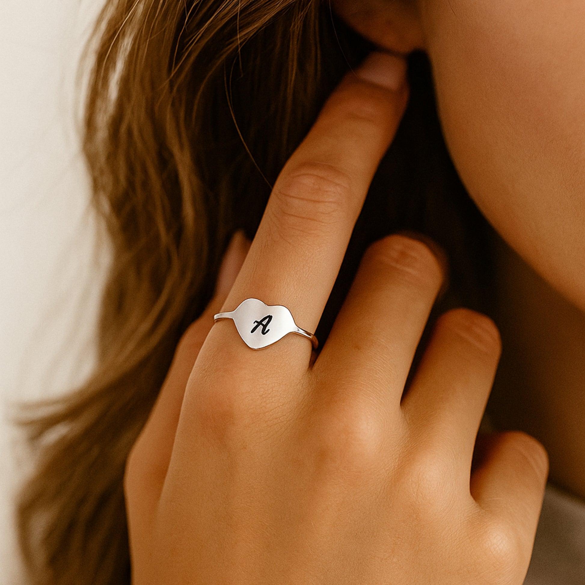 Anello Cuore Lettera Personal - Brand Gioielli