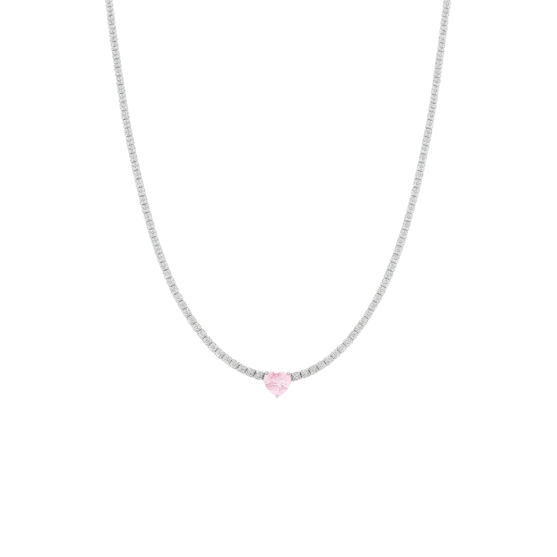 Collana Tennis Cuore in Acciaio Inox - Brand Gioielli