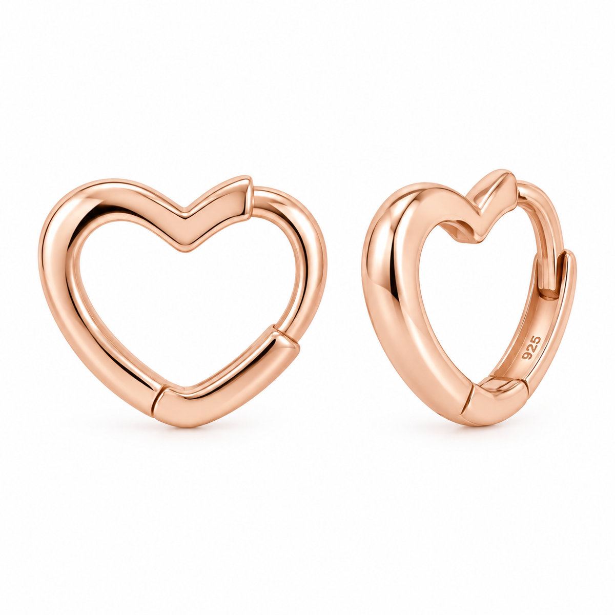 Orecchini a Cerchio a Cuore in Argento 925