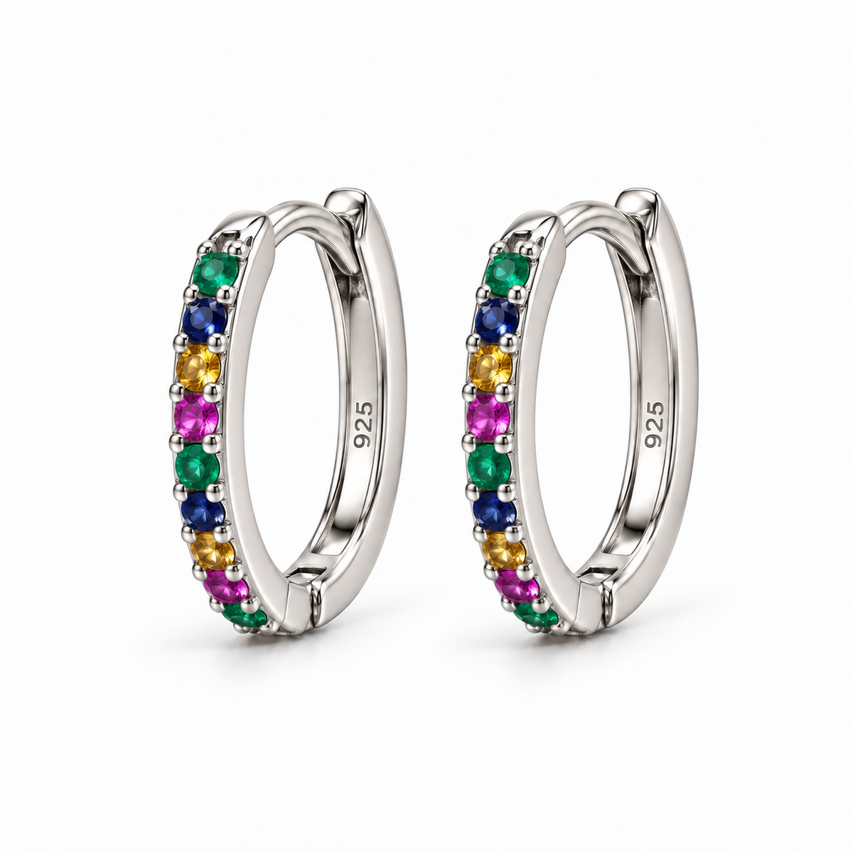 Orecchini a Cerchio con strass in Argento 925