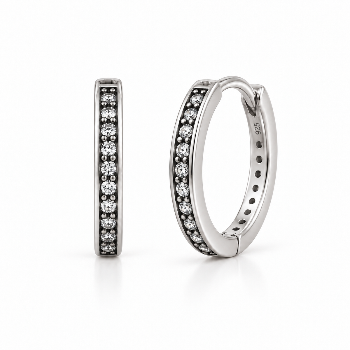 Orecchini a Cerchio con strass in Argento 925