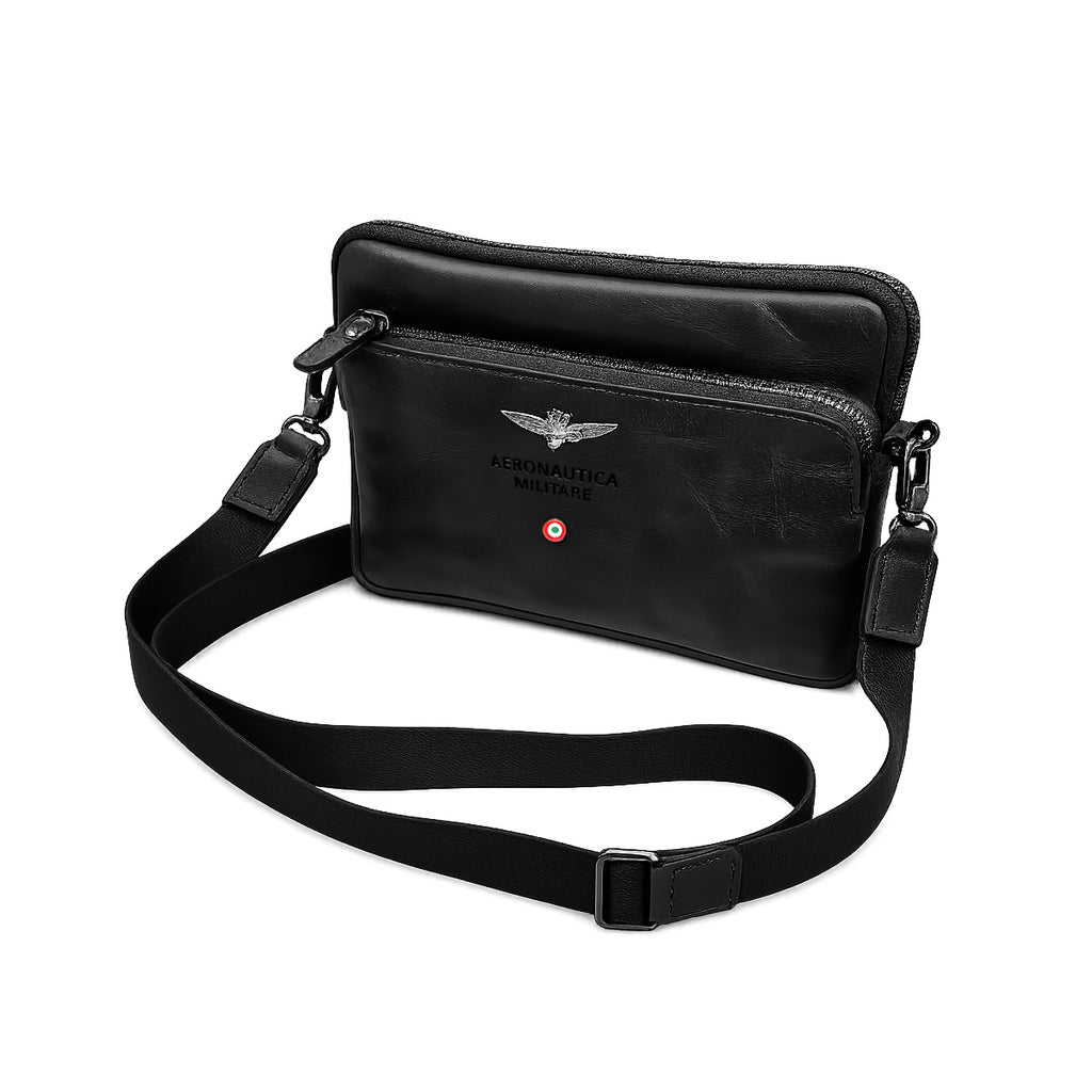 Pochette/Tracolla Aeronautica Militare AM356 Vintage in Vera pelle