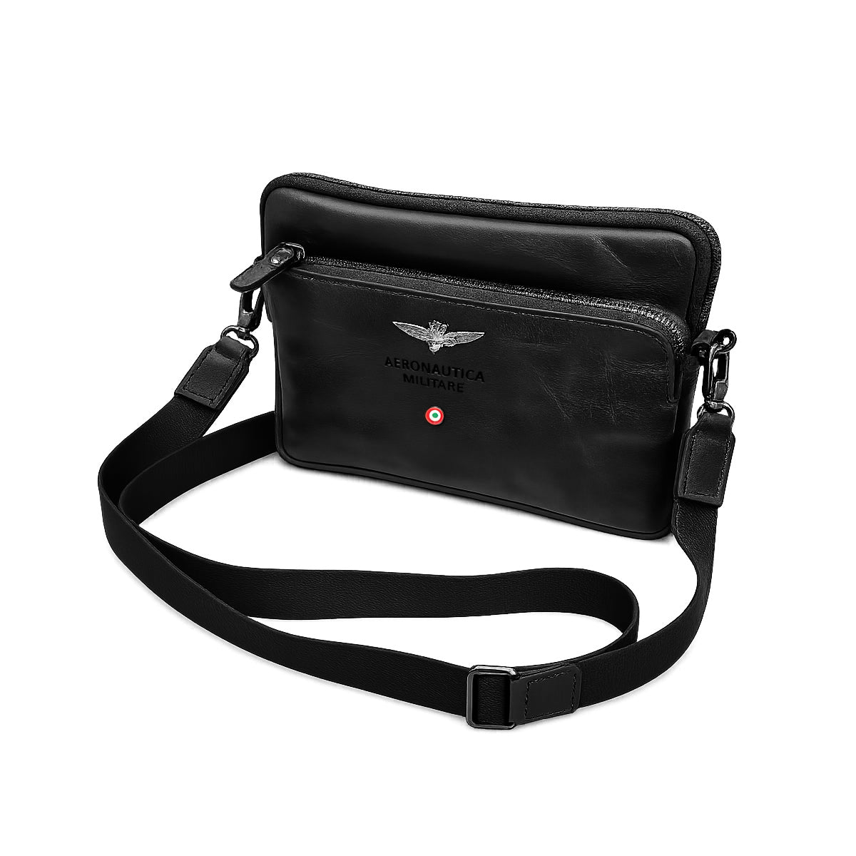 Pochette/Tracolla Aeronautica Militare AM356 Vintage in Vera pelle