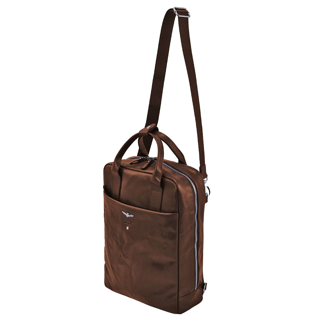 Zaino Porta PC Aeronautica Militare AM352 Vintage in Vera Pelle
