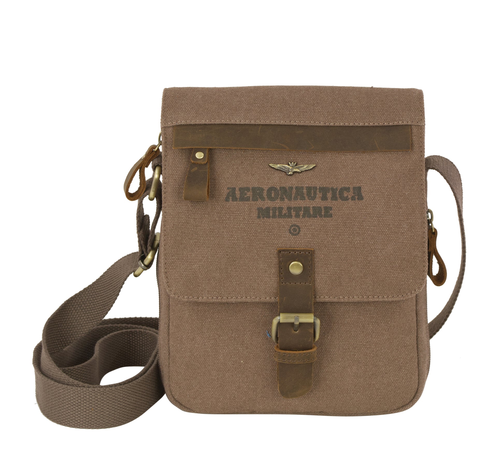Tracolla Media in Canvas e pelle Aeronautica Militare AM610 Canvas
