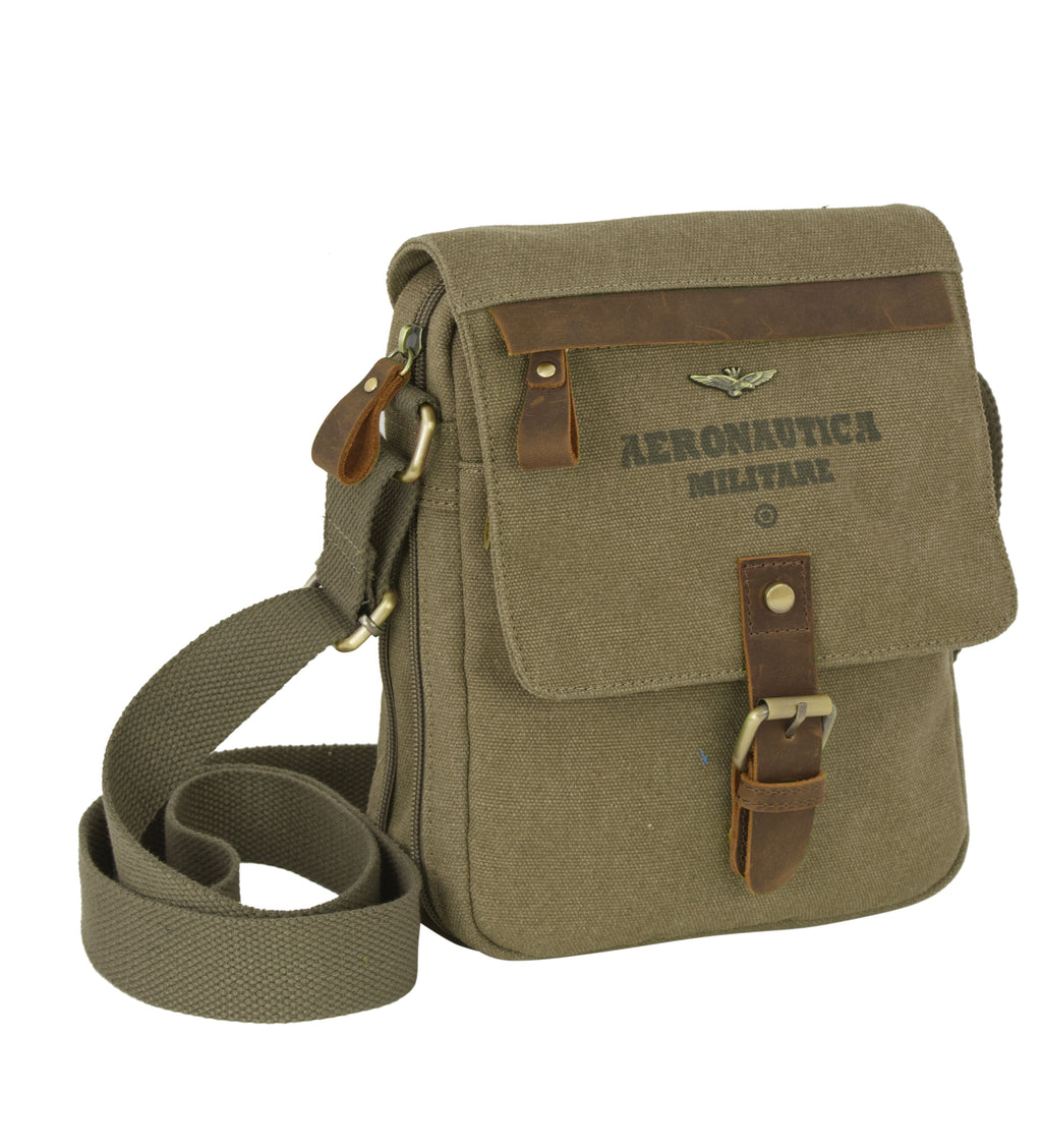 Tracolla Media in Canvas e pelle Aeronautica Militare AM610 Canvas
