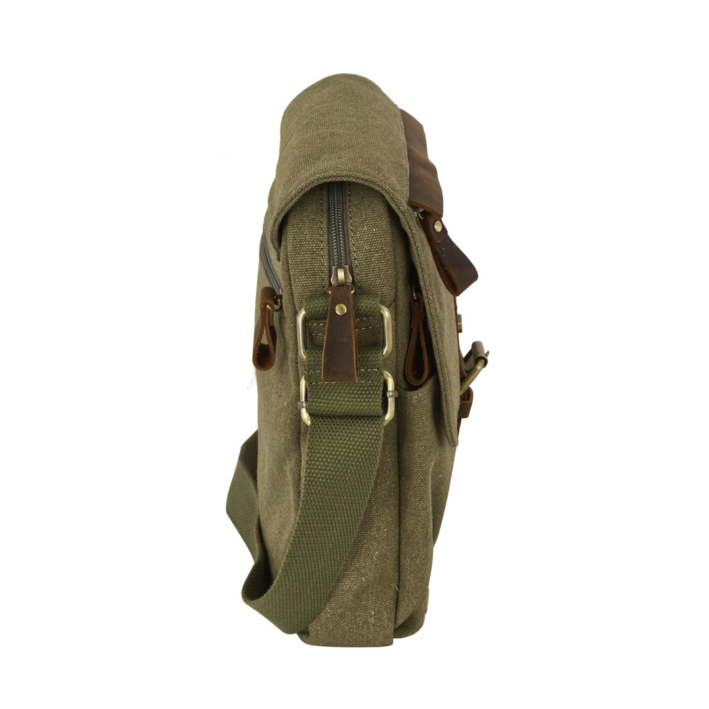 Tracolla Grande in Canvas e pelle Aeronautica Militare AM611 Canvas