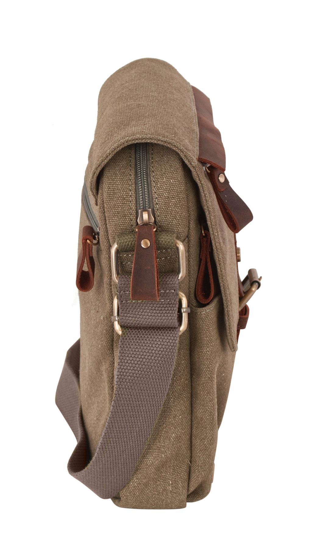 Tracolla Grande in Canvas e pelle Aeronautica Militare AM611 Canvas