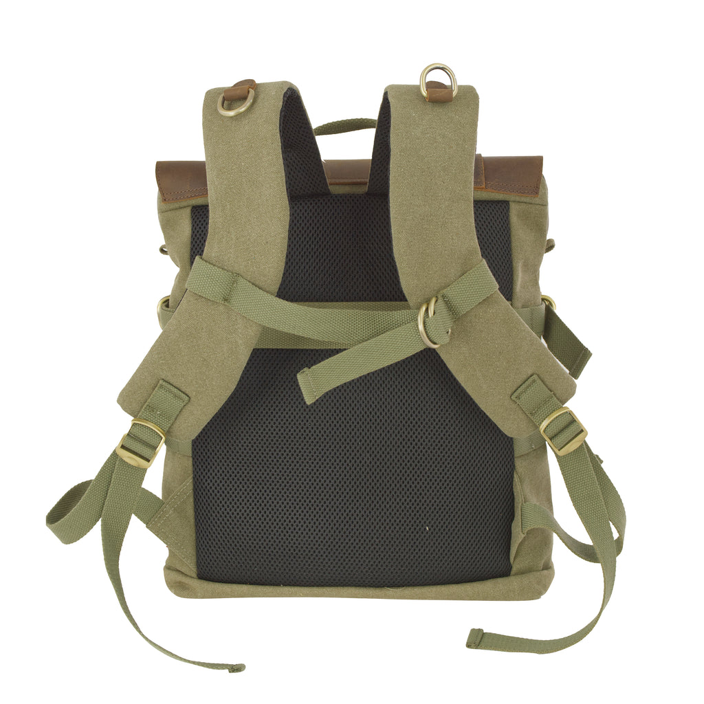 Zaino in Canvas e pelle Aeronautica Militare AM613 Canvas