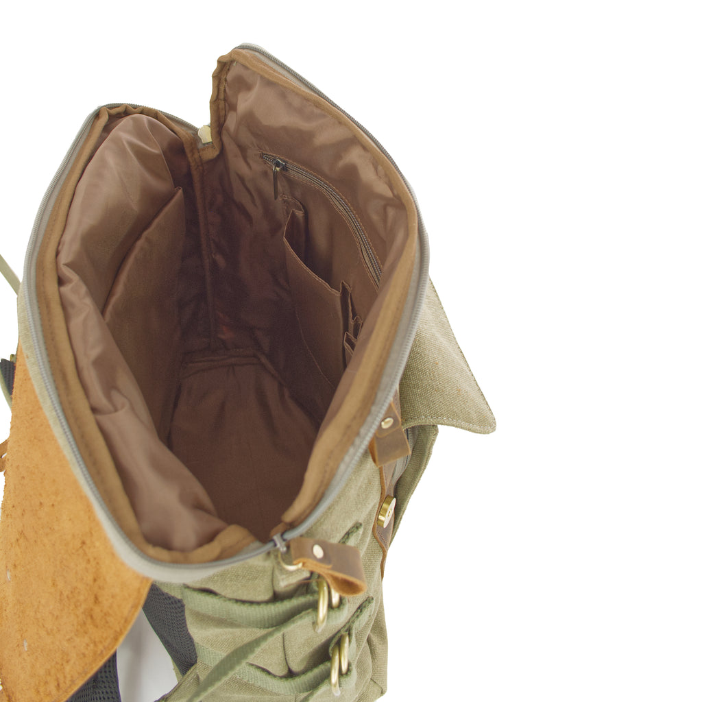 Zaino in Canvas e pelle Aeronautica Militare AM613 Canvas