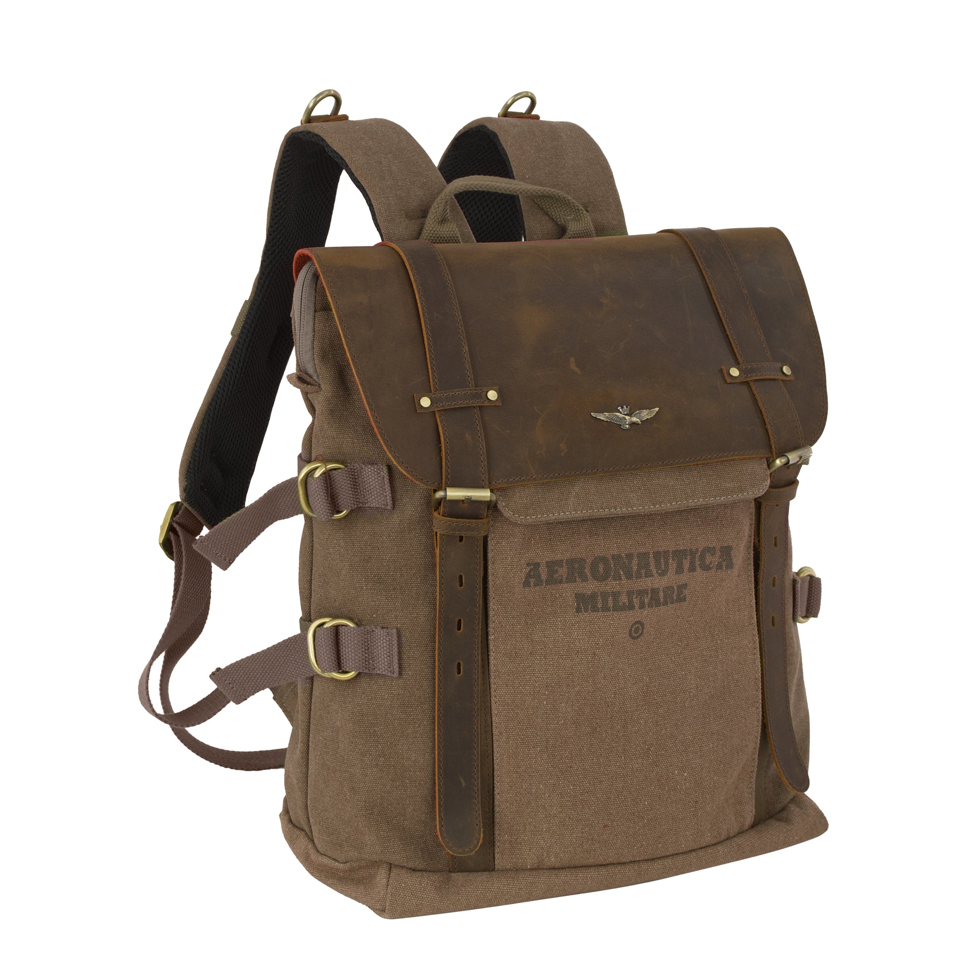 Zaino in Canvas e pelle Aeronautica Militare AM613 Canvas