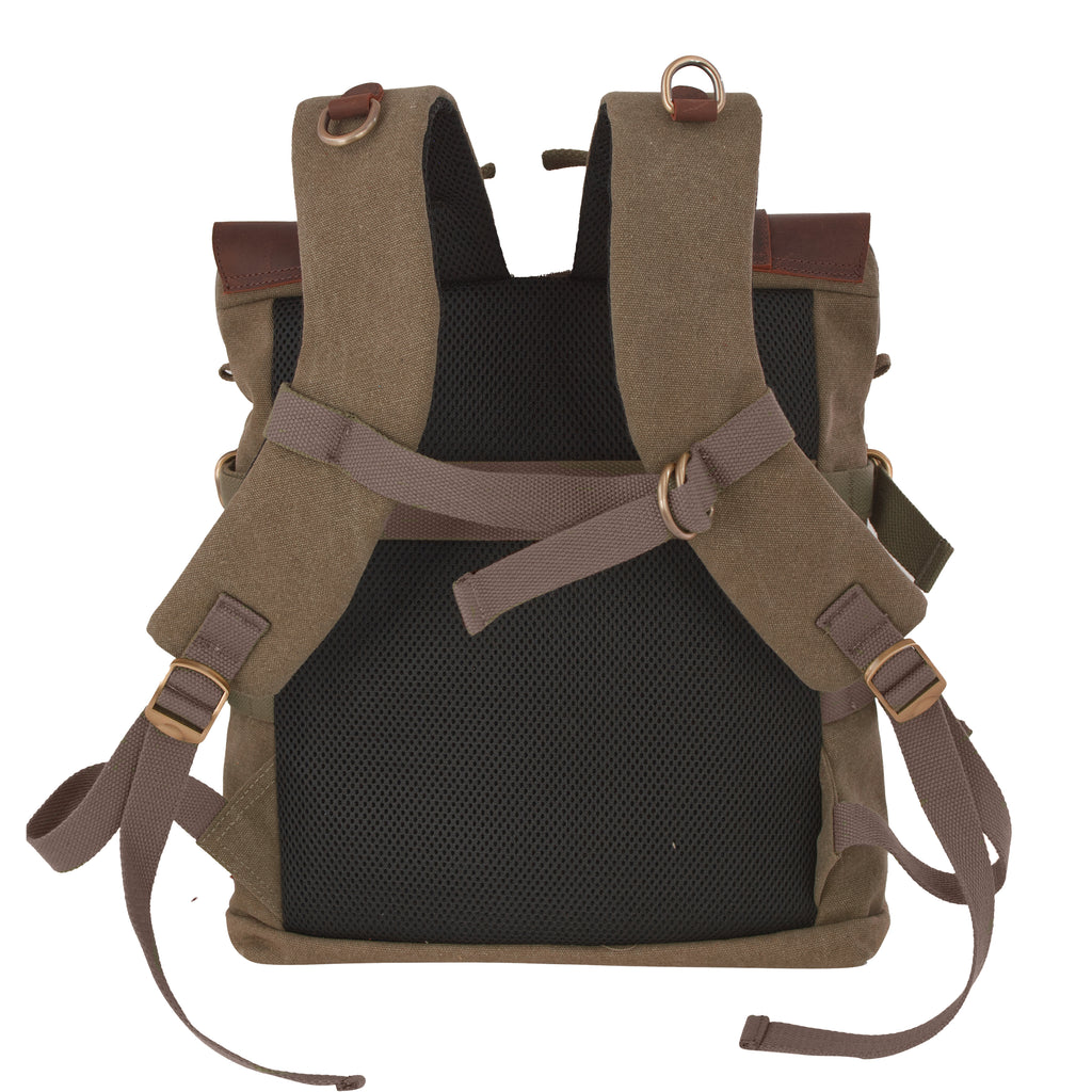 Zaino in Canvas e pelle Aeronautica Militare AM613 Canvas