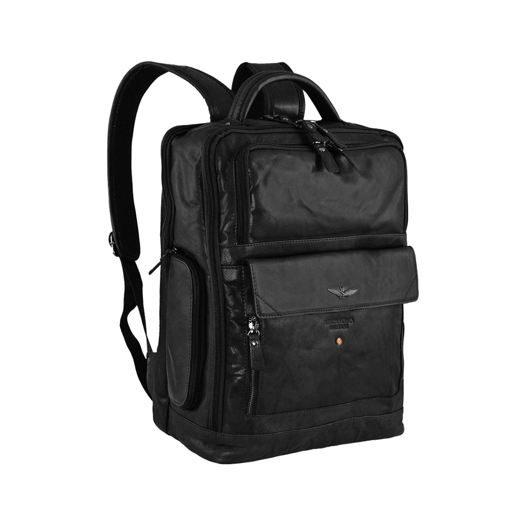 Zaino Porta PC Aeronautica Militare AM305 Vintage in Vera Pelle
