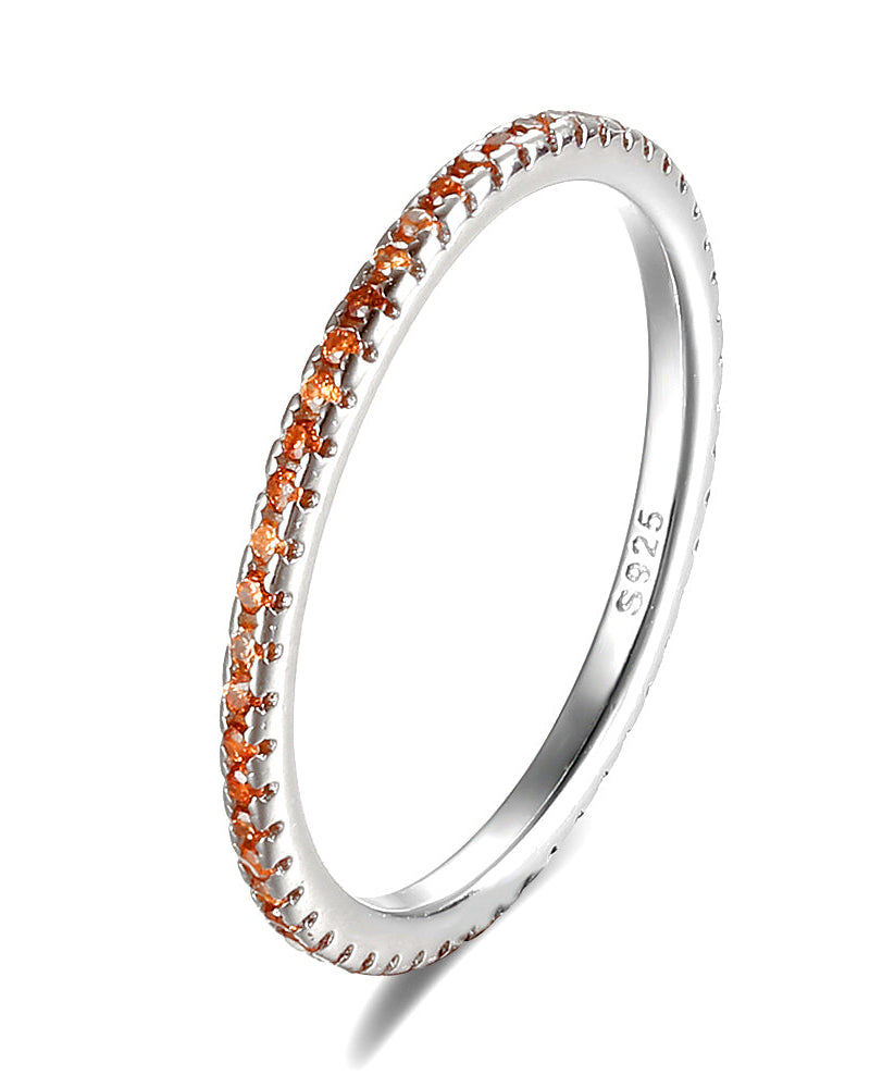 Anello veretta arancione in argento 925