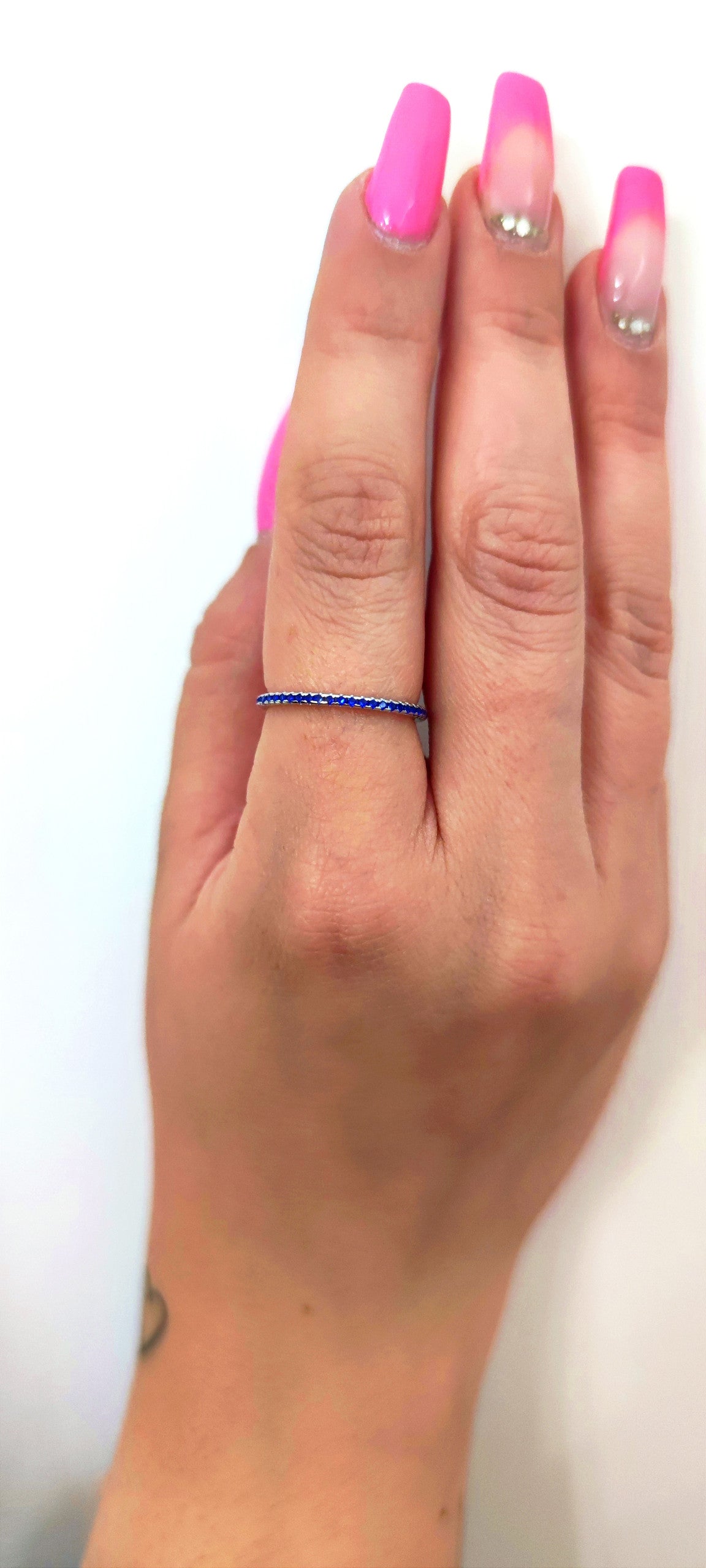 Anello veretta blu in argento 925