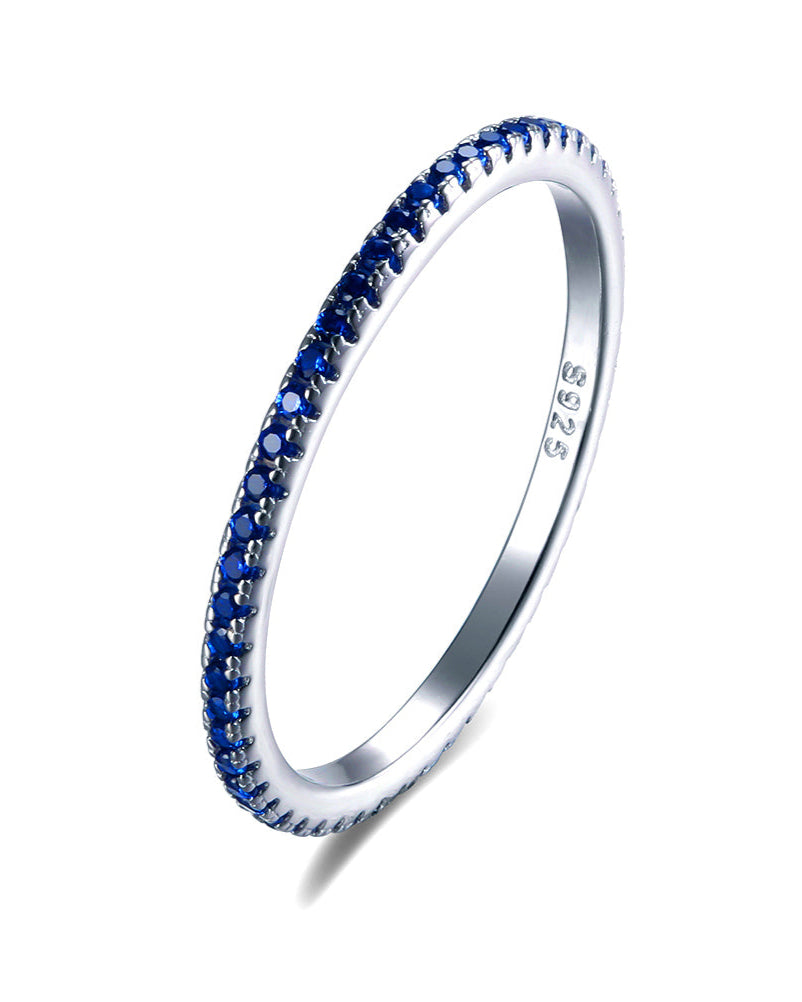 Anello veretta blu in argento 925