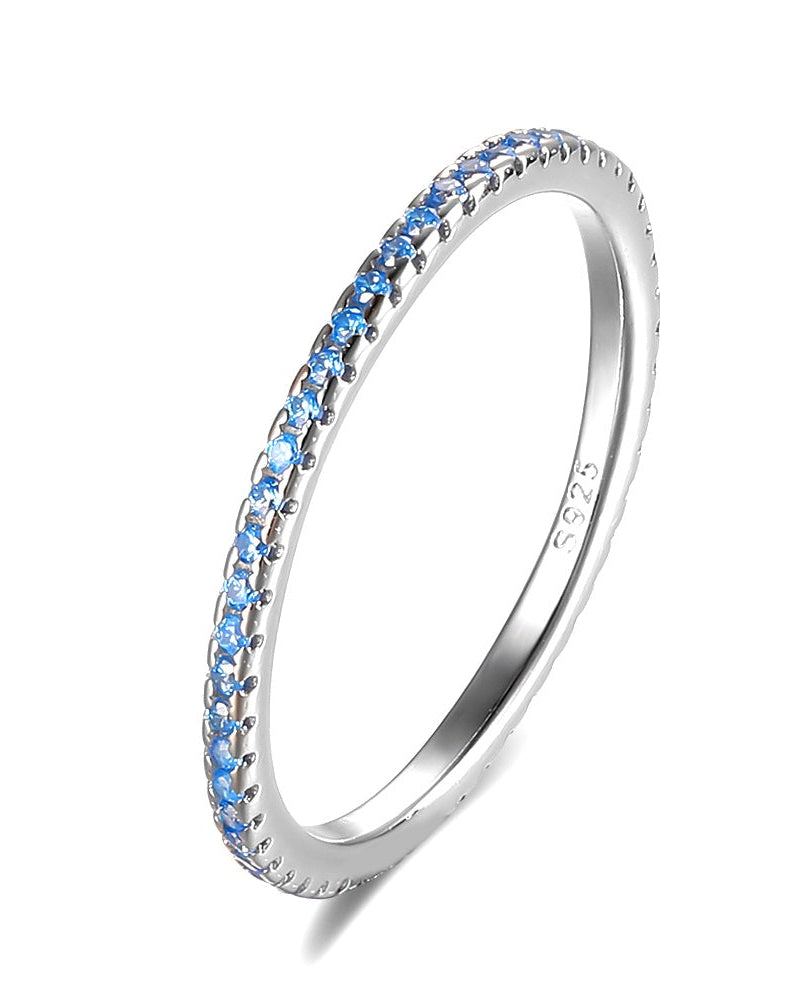 Anello veretta celeste in argento 925
