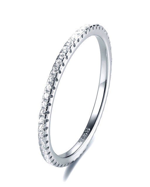 Anello veretta crystal in argento 925
