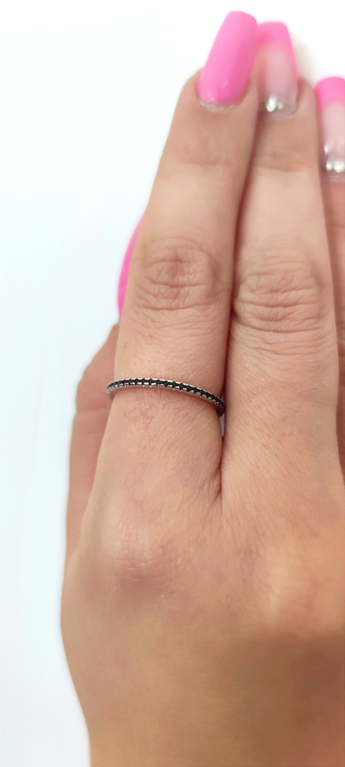 Anello veretta nero in argento 925