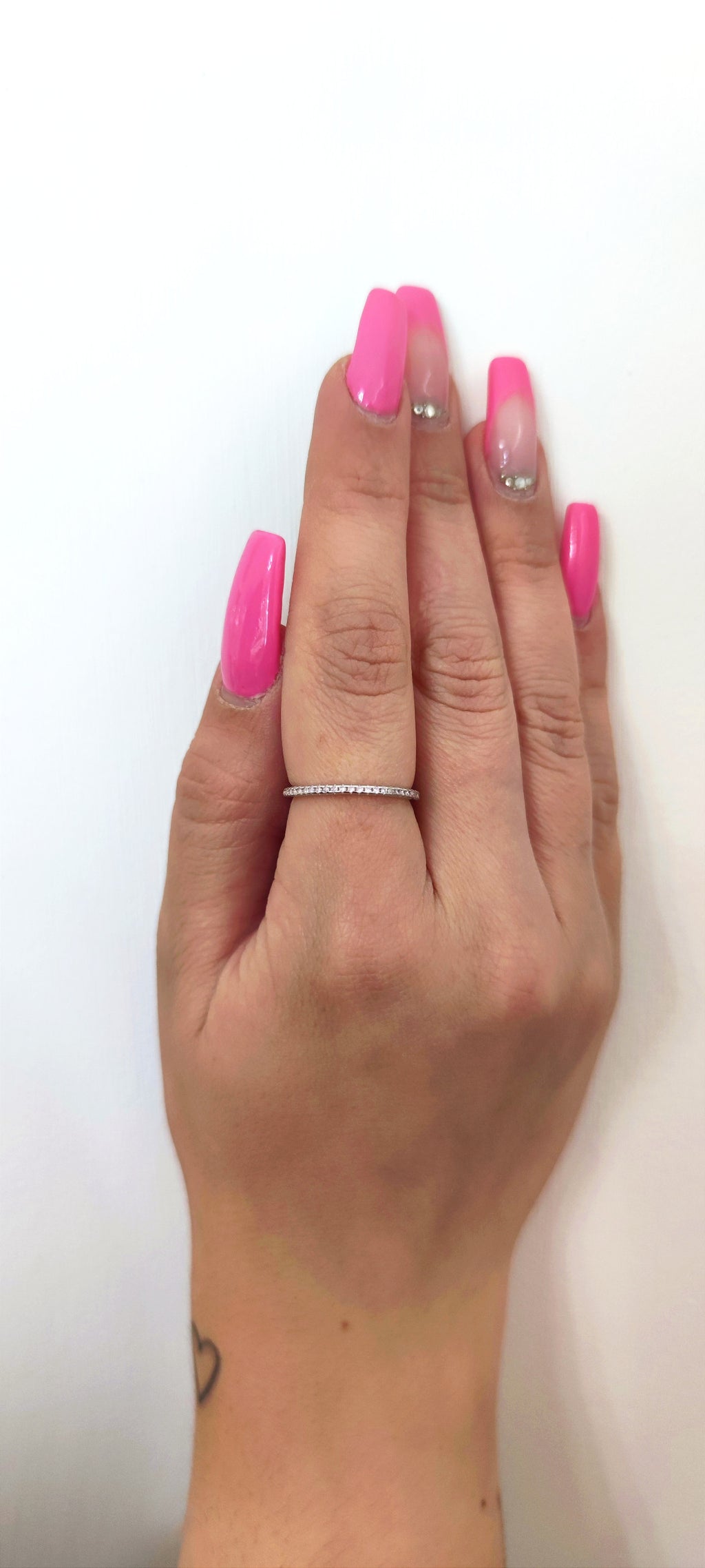 Anello veretta rosa in argento 925