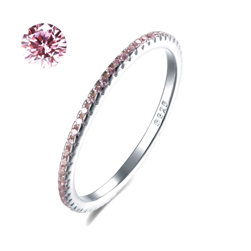 Anello veretta rosa in argento 925