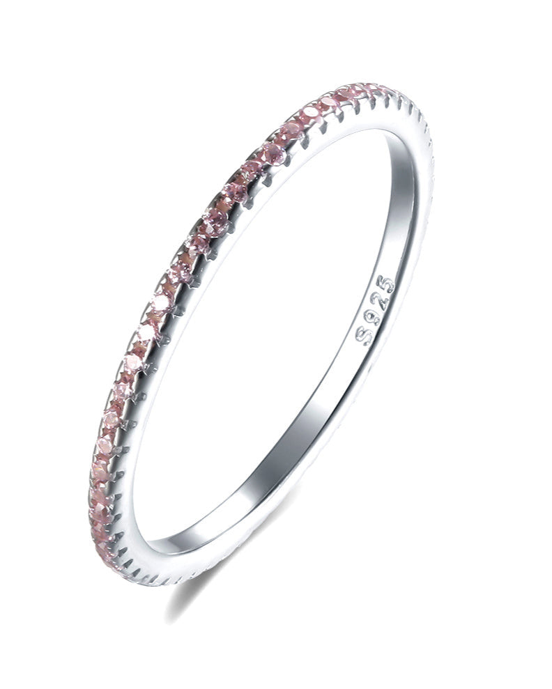 Anello veretta rosa in argento 925