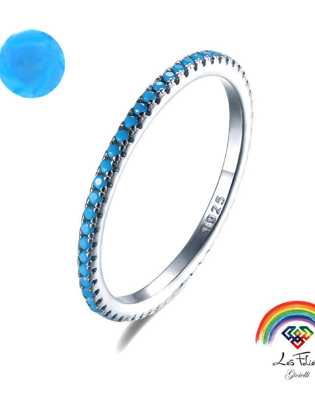 Anello veretta turchese in argento 925