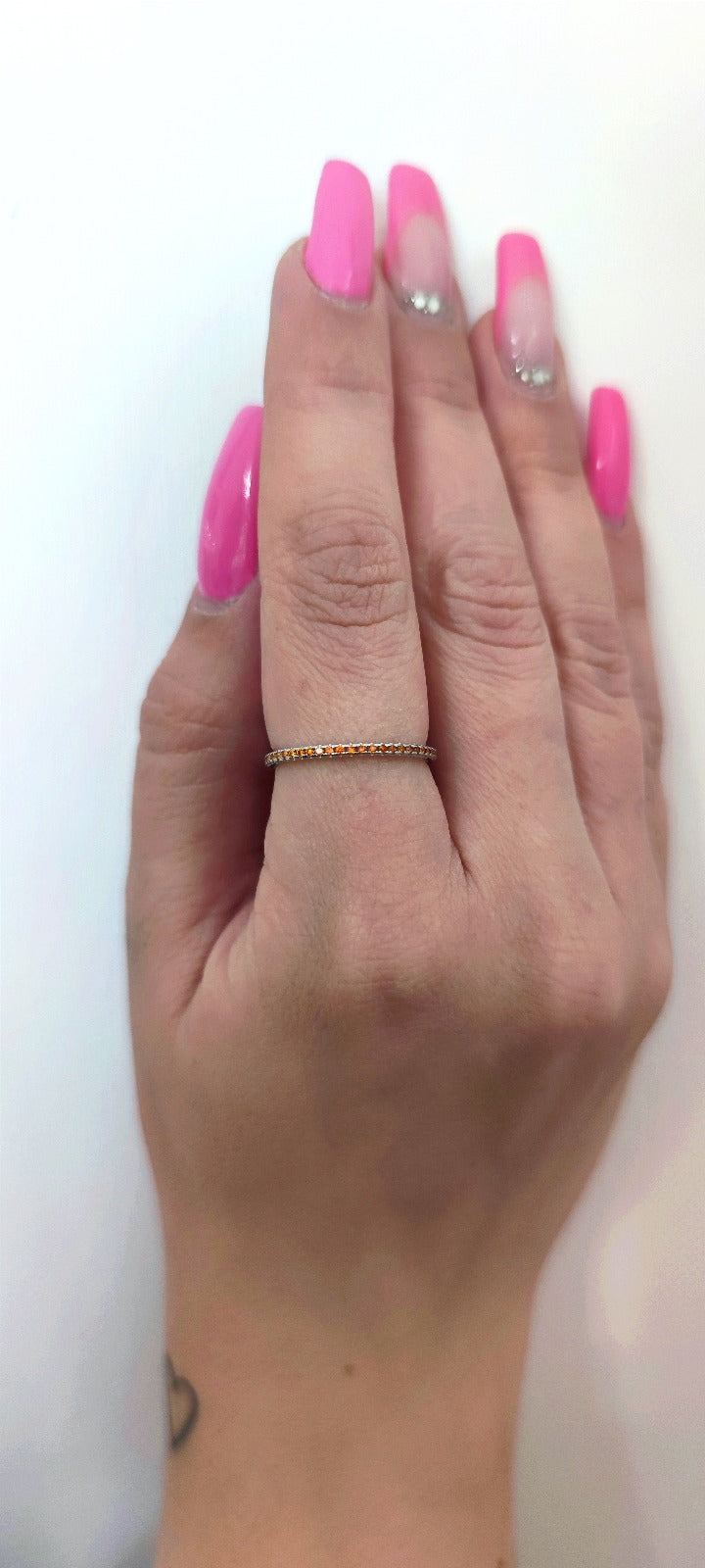 Anello veretta arancione in argento 925