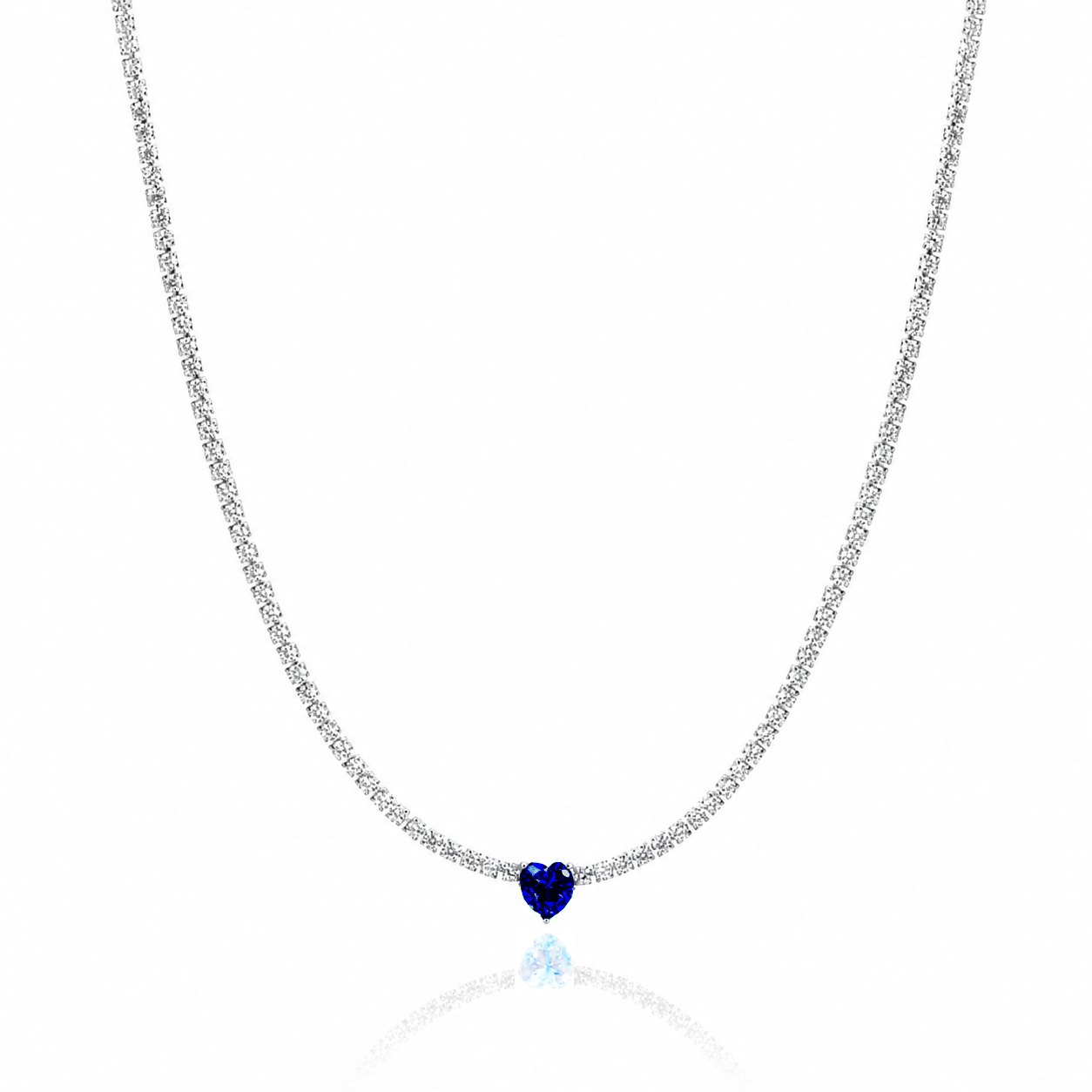 Collana Tennis con Cristallo a Cuore in acciaio inox - Brand Gioielli